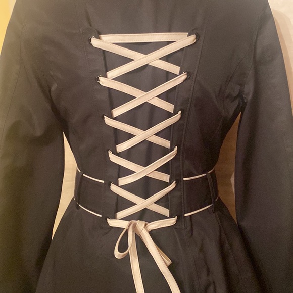 BETSY JOHNSON CORSET BACK TRENCH COAT - Picture 3 of 13